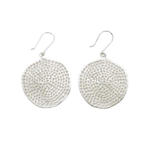 INK+ALLOY Dangle Earrings for Women, Large Disc Earrings, Gretchen Brass