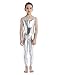 Freebily Enfant Fille Garçon Justaucorps Gymnastique Ballet Danse Cuir Brillant Body Maillots de Bain sans Manches Salopette Combinaison Jumpsuit Dansewer 3-14 Ans Argenté 7-8 Ans