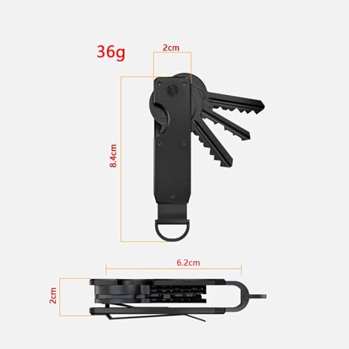 Image of Key Organizer Minimalist Metal Key Storage Buckle Keychain Father's Day Gift Black|Clothing Shoes & Accessories | Mens Accessories | Key Chains Rings & Cases|1XKey Organizer