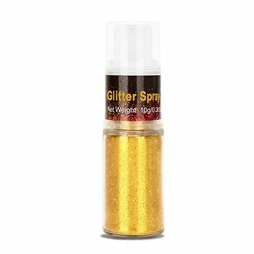 Go Ho Hair and Body Glitter Spray Gold Glitter Spray Dry Powder Makeup for Clothes Festival Loose Sparkle Powder Holographic Ultra Fine Resin Glitters for Crafts 10g