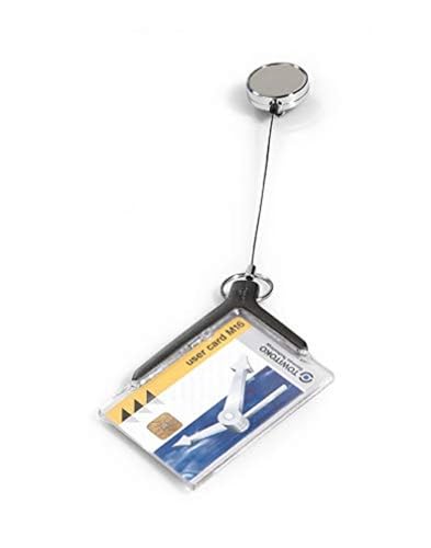 Porte-badge de sécurité rétractable 54x86 mm avec enrouleur de 80 cm Durable 830758 pour carte