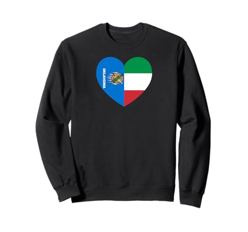 Oklahoma and Italy Flags: Heart Shaped Unity Sudadera