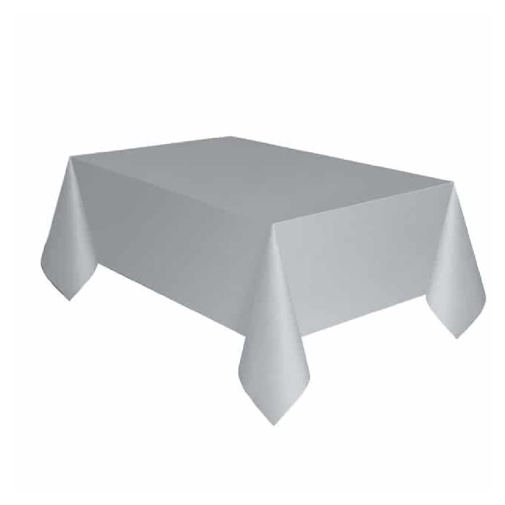Silver Standard Disposable Plastic Tablecover for Birthday party, Baby shower, Bachelorette party tableware supplies decorations