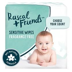 Rascal + Friends Sensitive Baby Wipes 216, White