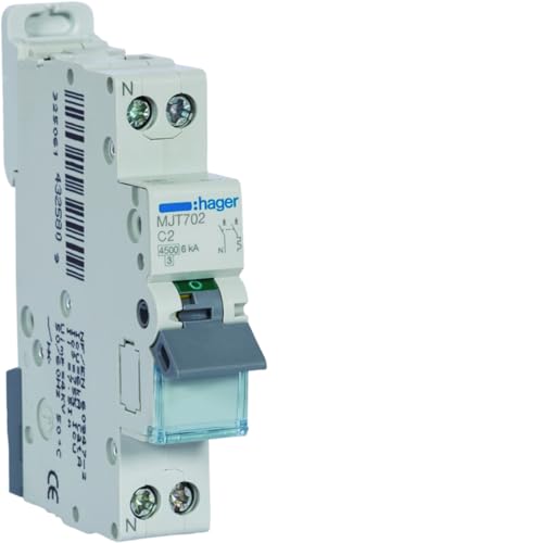 disjoncteur hager - 1 phase + neutre - 2a - 4.5ka - courbe c - vis / vis