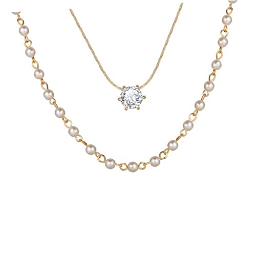Collier de perles multicouches pendentif vintage bijoux pour filles