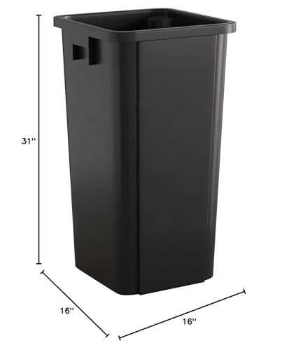 Image of 23 Gallon Black Square Commercial Trash Can