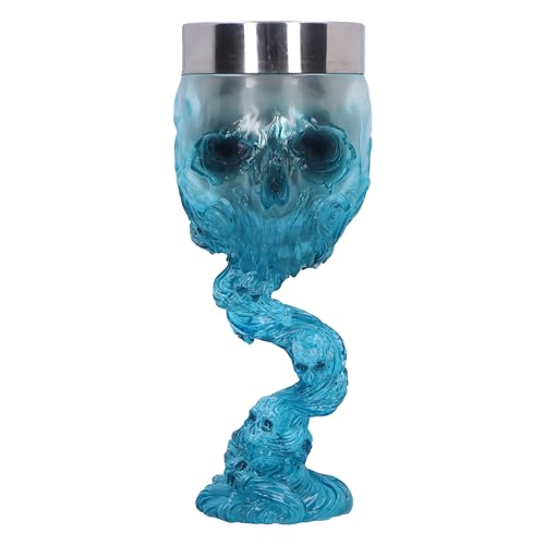 Nemesis Now Soul Spirit Goblet, 19.3cm, Removable Stainless Steel Insert, Expertly Designed, Cast in Clear Resin – Goblet Drinking Glasses – Water (Blue)