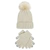 YTZL Muts dames winter – pomponmuts dames winter, handschoenen warme gebreide muts – wintermuts: gebreide muts fleece…