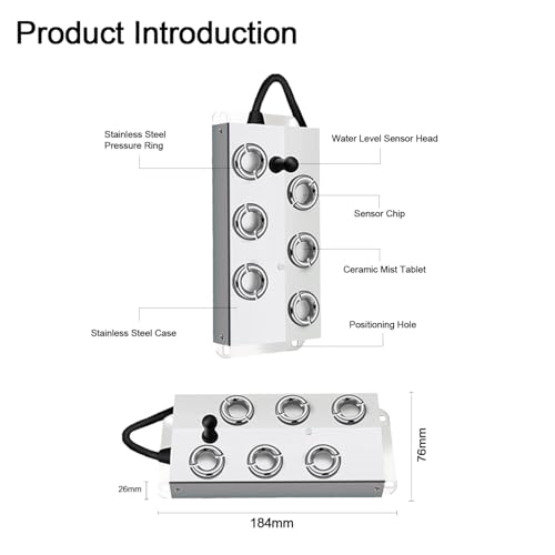 Mist Maker Fogger, 6 Kopf Ultraschall Wasser Mister Nebelmaschine mit Boje & wasserdichte Stromversorgung, 4.5L/H Mister Fogger für Hydroponik Landschaft Gewächshaus Gemüse Konservierung