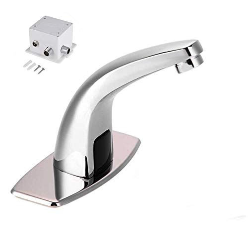 Motion Sensor Tap Automatic Infrared Sensor Faucet Smart Touchless Bathroom Sink Faucet Electronic Motion Activated Hands Free Kitchen Tap Hands Free Vessel Water Tap with Control Box