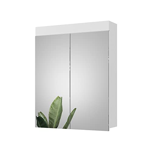 Preisvergleich Produktbild Vicco Bad Spiegelschrank Luna, Weiß, 60 x 77 cm