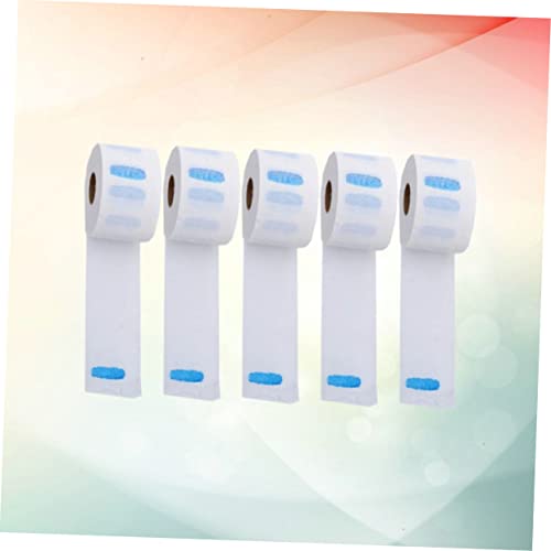 Beatifufu Barber Neckband 5 Rolls Disposal Paper Neck Dye Neck Protector for Haircut Salon Use