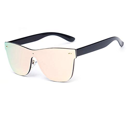 GAMT Rimless Sunglasses Futuristic Shield Mirrored Design (Pink)
