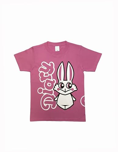 Diary of 4 Short Sleeve Crewneck Graphic Casual T Shirts Pink with Bunny Print Iconic Logo Family Matching