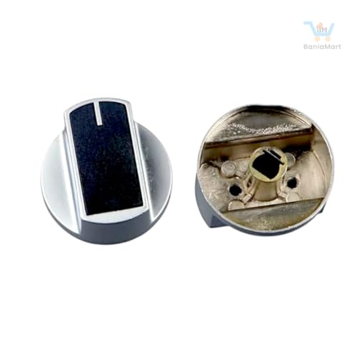 Image of Gas Stove Knobs Set, Manual Ignition Buttons, Compatible with All Gas Chulhas (3, Metal Silver)