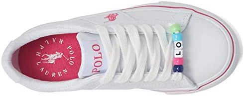 POLO RALPH LAUREN Girl's Sayer (Little Kid) White Smooth/Pink/Pink Pony Player & Beads 2 Little Kid M | Image 1