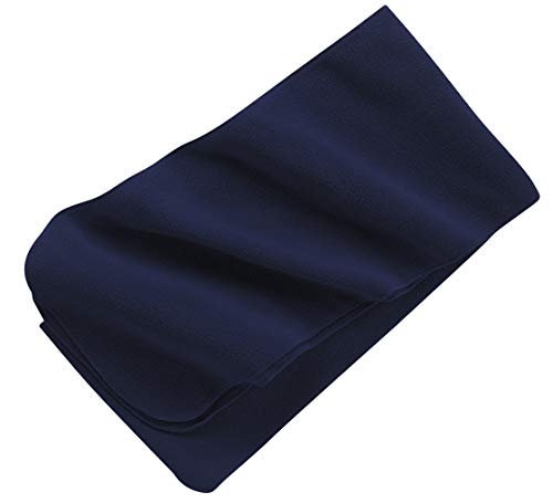 Upscale 100% Polyester Extra Long Fleece Scarf - Navy Blue