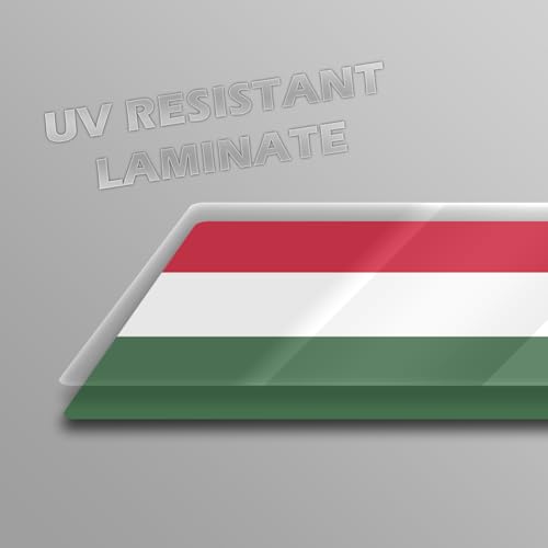 Image of World Country Flag Decal Stickers - Two Pack - for Cars Windows Bumpers Laptops Tablets Tumblers Cups Walls (Hungary)
