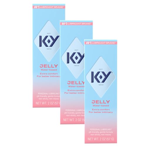 K-Y Jelly Classic Water-Based Body Friendly Formula 2 Fl Oz. Personal Lubricant for Wetter Sex for Men, Women and Couples & Safe to Use with Latex Condoms (3 Pack)