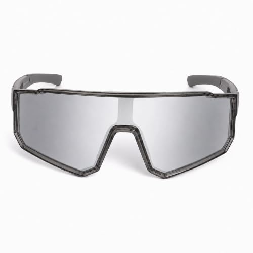 Image of Dervin One Piece Shield Sports Oversized Visor Polarized Sunglasses for Men Women, Outdoor Cricket Cycling Hiking Fishing Sunglasses