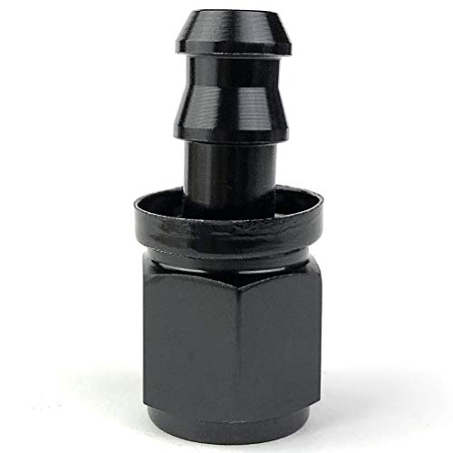Conector AN12 hembra giratorio recto en aluminio negro para manguera de combustible 5