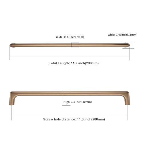 Image of Asidrama 6 Pack 11.3 Inch(288mm) Champagne Bronze Cabinet Pulls Cabinet Handles Cupboard Handles Kitchen Cabinet Hardware for Cupboard Drawer Pulls