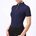 Harrison Howard Equestrian Tops for Women Short Sleeve Quick-Dry Sports Shirt Dark Blue L