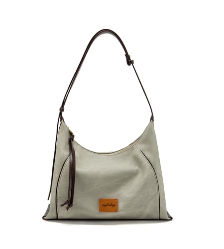 Image of myfriday Women PU Hobo Crossbody Bag, Coin Purse, 2 Straps Shoulder Purse | Anti-scratch PU, center divider, zipper pocket and coin pouch organize cosmetics, wallet and phone for commute or dates