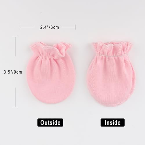 Newborn Baby Mittens No Scratch Cotton Elastic Wrist Gloves Infant Toddler Mittens for Baby Boy Girl 0-6 Months2