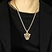 YOHAX Hip hop leopard head pendant necklace for men with black zircon inlay, fashionable women's sweater chain, 23.62 inches