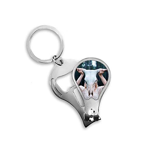Coupe-ongles accessoire pédicure fille de la forêt motif mouton et arbres