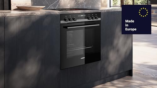 Siemens EQ521KB11, iQ300 Einbau-Herd-Set, Bestehend aus HE517BBS3 Herd, 60 x 60 cm, 3D Heißluft und Schnellaufheizung, EA64RGNA1E Elektrokochfeld, Zweikreis-Kochzone, Bräterzone, Edelstahlrahmen