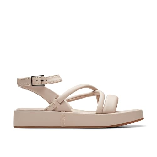 Clarks Damen Alda Cross Sandale, Sand Leather, 39 EU