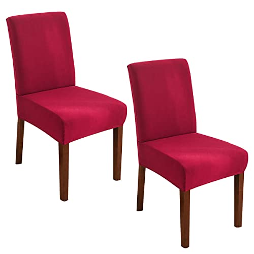 Housse de chaise extensible lavable rouge Parson 6 PCS - 2