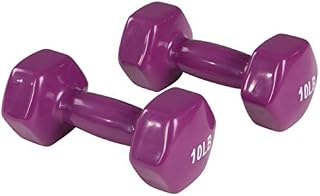 Amazon Basics Vinyl 10 Pounds (4,5 kg) Dumbbells - Set of 2, Purple