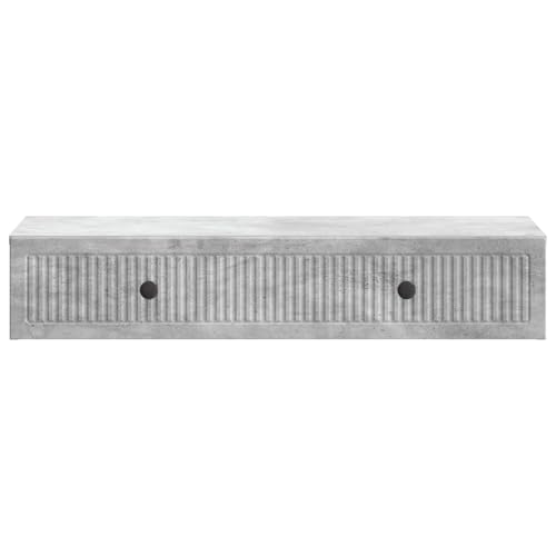 Estante flotante de pared con cajón de madera y acabado gris premium 6