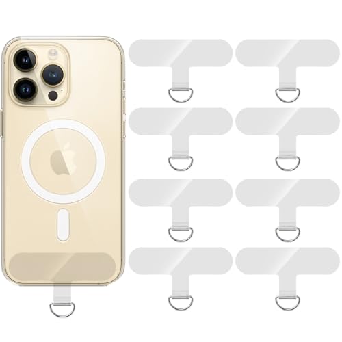 ZUOQIANG Lot de 8 Patchs de Rechange pour Cordon de Téléphone Avec Anneau en Métal - Protection Contre les Chutes - Transparent, 6*3