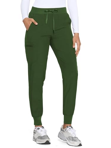 Image of COZYFIT Womens Scrub Pants - Soft Stretch Yoga Style with 5 Pockets, Slim Fit Jogger Scrubs Pants for Women