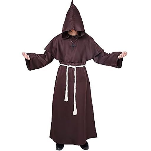 Myir JUN Disfraz de Monje Sacerdote Túnica Medieval Renacimiento Traje con Cruz para Halloween Carnaval (Marrón, XL) | Ya disponible en tu tienda friki favorita! En mundofriki.es! Myir JUN Disfraz de Monje Sacerdote Túnica Medieval Renacimiento Traje con Cruz para Halloween Carnaval (Marrón, XL) | Ya disponible en tu tienda friki favorita! En mundofriki.es!