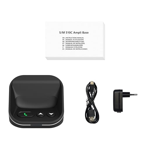 SWISSVOICE - Amplibase - Ladeschale mit Lautsprecher - Freisprechfunktion - Klangverstärkung - Tasten an der Basis - Für das Smartphone für Senioren Swissvoice S510-C - Schwarz