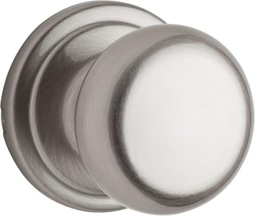 Image of Kwikset Hancock Interior Passage Door Knob, Handle for Closet and Hallway Doors, Non-Locking Doorknob in Satin Nickel, with Microban Protection, Passage (Pack of 12)