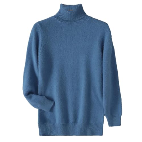 Disimlarl Men Casual High Collar Wool Sweater Loose Pullover Knitted Sweaters Warm Thicked