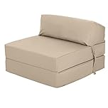 Ready Steady Bed Comfortable Fold Out Z Bed Chair | Sofa Bed Futon Lightweight | Soft Water resistant Cover | Ergonomically Designed Single Mattress Zbed (Stone)