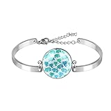 Diusye Grün-blaues Muster des indischen Elefanten Armreif für Frauen Mädchen, verstellbare Edelstahl Schmuck Armbänder Geburtstag Weihnachten Freunde Geschenke