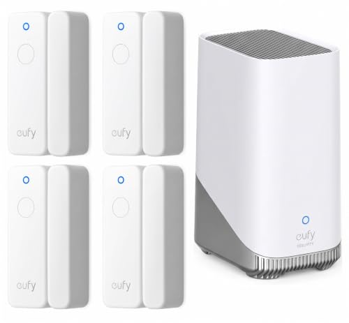 Image of eufy Security HomeBase 3 (HomeBase S380) with 4 Entry Sensors E20 | Smart Hub for eufy Devices, Up to 16TB Local Storage, BionicMind AI, Dual-Side Detection Sensors, No Monthly Fee