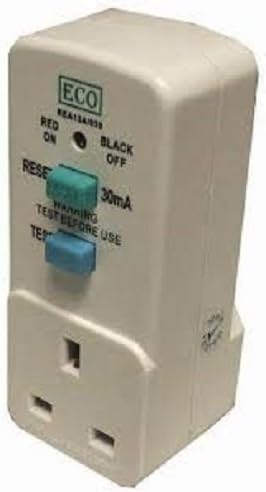 Garden Tool Mower Safety Power Breaker RCD 3 Pin Plug Adaptor