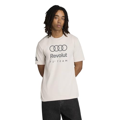 adidas Mens Audi Formula One Team Alphaskin Graphic T-Shirt Men Chalk Pearl Large