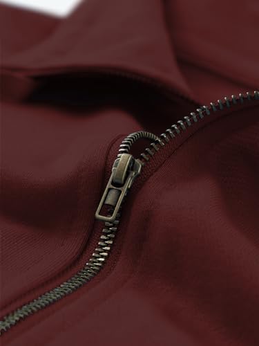 Vislily VPS0110WR-5XL Plus Size Oversized Sweaters For Women Winter Half Zip Pullover Sweatshirts Wine Red 5Xl thumb #3