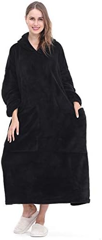 AOLIGE Oversized Wearable Blanket Hoodie with Sleeves Soft Plush Warm Sweatshirt One Size Fits All